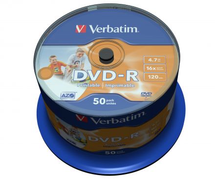 Verbatim DVD-R 4.7GB Ink Printable шпиндел (50) (43533)