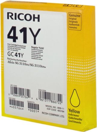 Ricoh GC41Y оригинална мастилена гел касета (жълт)